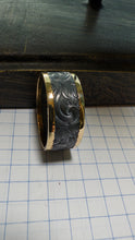 Load image into Gallery viewer, Sterling silver and 14k yellow gold antiqued wedding band —Deposit only. Read description