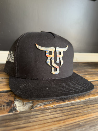 Black “tribal” logo hat