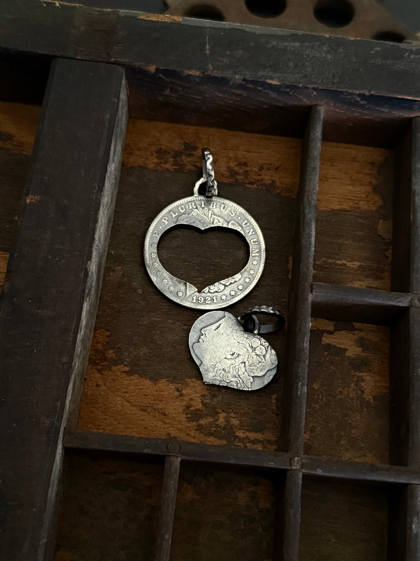 Morgan dollar Heart pendant set