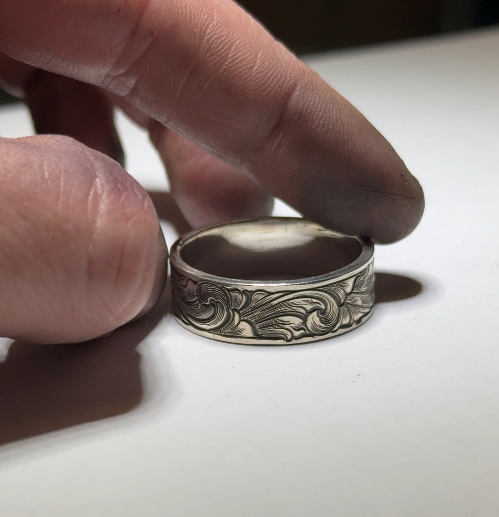 Sterling silver wedding band