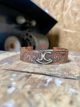 Load image into Gallery viewer, Engraved Copper Bracelet with Sterling Initials/Brand