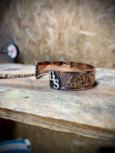 Load image into Gallery viewer, Engraved Copper Bracelet with Sterling Initials/Brand