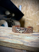 Load image into Gallery viewer, Engraved Copper Bracelet with Sterling Initials/Brand