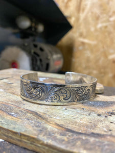 Engraved sterling silver bracelet