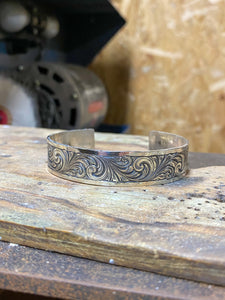 Engraved sterling silver bracelet