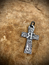 Load image into Gallery viewer, Sterling silver Cross pendant with Initials or Brand